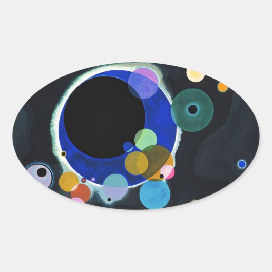 Kandinsky Verscheidene Circles Abstract Ovale Sticker (Voorkant)