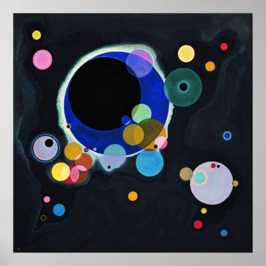 Kandinsky Verscheidene Circles Abstract schilderen Poster (Voorkant)