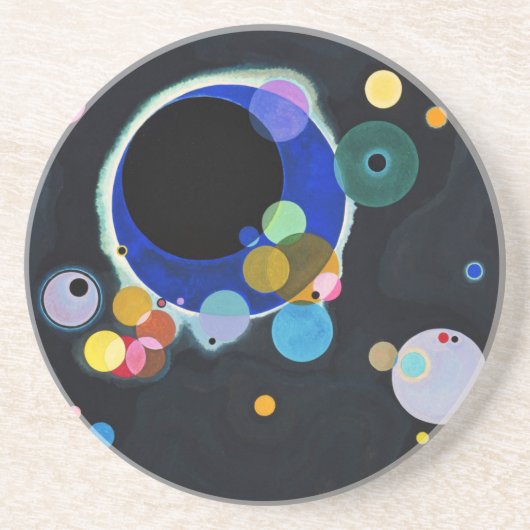 Kandinsky Verscheidene Circles Abstract Zandsteen Onderzetter (Voorkant)