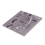 Kandinsky - Vier delen, Tegeltje (Zijkant)