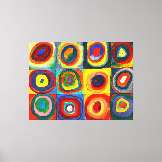 KANDINSKY - Vierkanten met Concentrische Cirkels ( Canvas Afdruk (Voorkant)