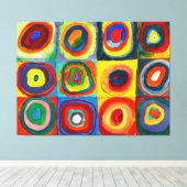 KANDINSKY - Vierkanten met Concentrische Cirkels ( Canvas Afdruk (Insitu (Houten vloer))