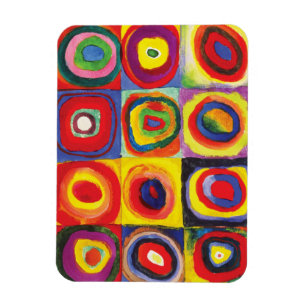 Kandinsky-vierkanten met concentrische cirkels, magneet