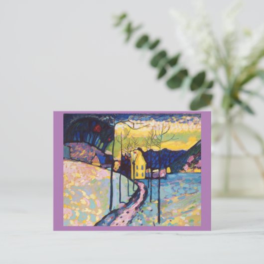 Kandinsky, Winterlandschap, fijne kunst Briefkaart (Staand voorkant)