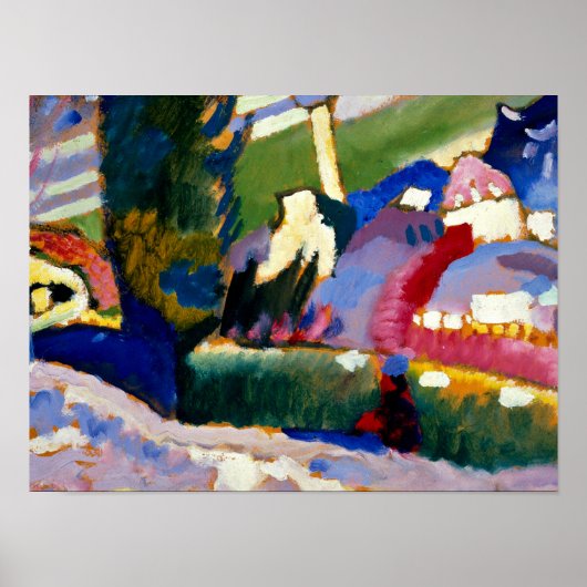 Kandinsky - Winterlandschap met de kerk Poster (Voorkant)