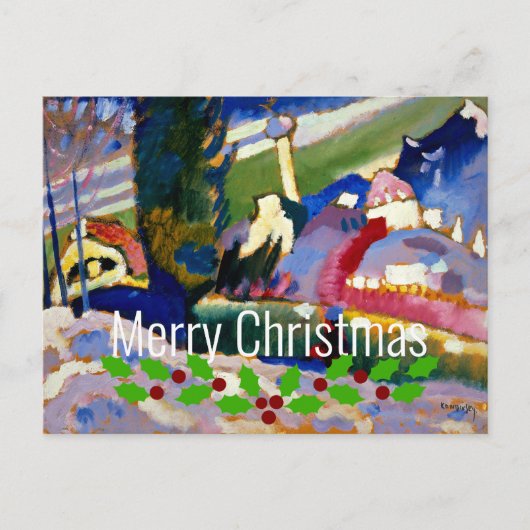 Kandinsky-Winterlandschap met kerk, Kerstmis Briefkaart (Voorkant)