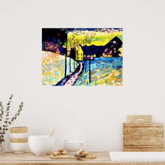 Kandinsky - Winterlandschap Poster (Keuken)