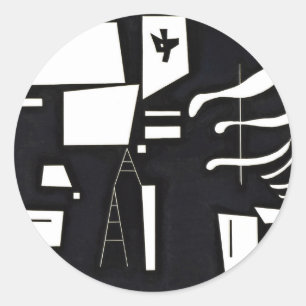 Kandinsky - Wit, Zachte en Hard Ronde Sticker