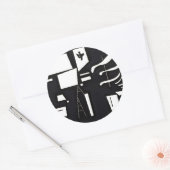 Kandinsky - Wit, Zachte en Hard Ronde Sticker (Envelop)