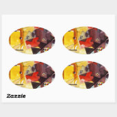 Kandinsky Yellow Red Blue Ovale Sticker (Vel)