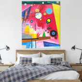 KANDINSKY - ZWARE RODE KLEUR (Schweres Rot) - 1924 Canvas Afdruk (Insitu (Slaapkamer))