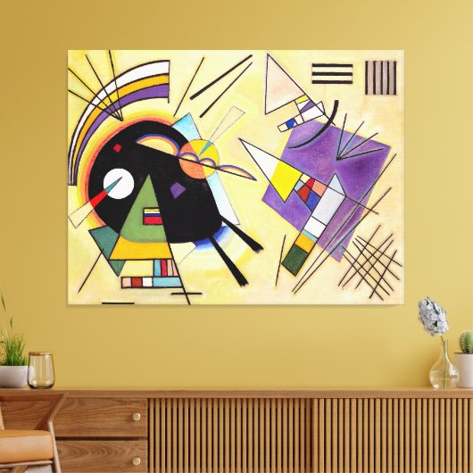 KANDINSKY - ZWART EN PAARS - 1923 - Bauhaus - Canvas Afdruk (Insitu (Woonkamer))