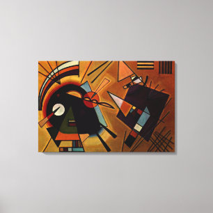 Kandinsky - Zwart en Paars Canvas Afdruk