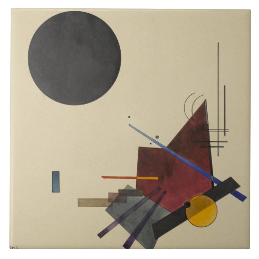 Kandinsky - Zwart Relatie Tegeltje (Voorkant)