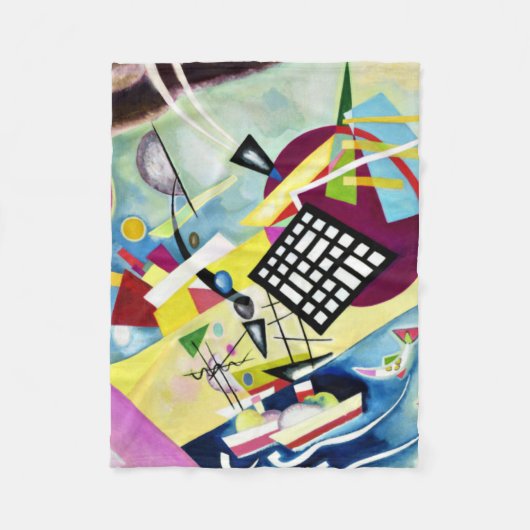 Kandinsky - Zwartraster Fleece Deken (Voorkant)