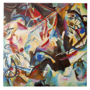 Kandinsky's abstracte kunstwerk, Compositie VI, Tegeltje