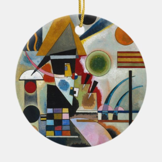 Kandinsky's Abstracte schildpaddenstoel Keramisch Ornament (Voorkant)