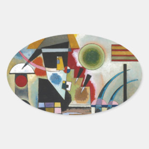 Kandinsky's Abstracte schildpaddenstoel Ovale Sticker