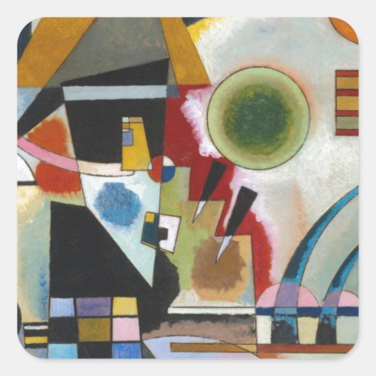 Kandinsky's Abstracte schildpaddenstoel Vierkante Sticker (Voorkant)