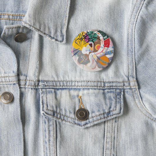 Kandinsky's Dominant Curve Abstract Ronde Button 5,7 Cm (In situ)