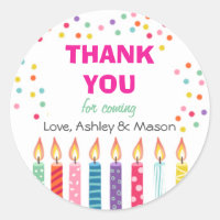 Kandles Birthday Dank u Sticker Cupcake Topper