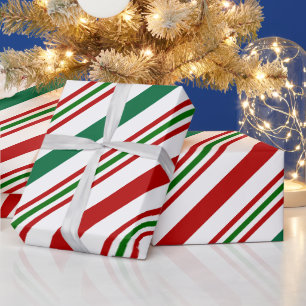 Kandrietrode, groene en witte stropen cadeaupapier