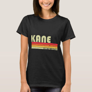 Kane geschenknaam gepersonaliseerd grappig retro v t-shirt