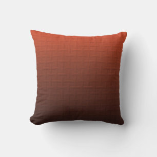 Kaneel Bruin Sinaasappel Gradient Basket Weave Des Kussen