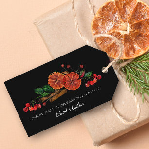 Kaneel en Sinaasappels Kerstgunst Cadeaulabel