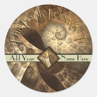 Kaneel & Ginger Fractal Bookplate Ronde Sticker