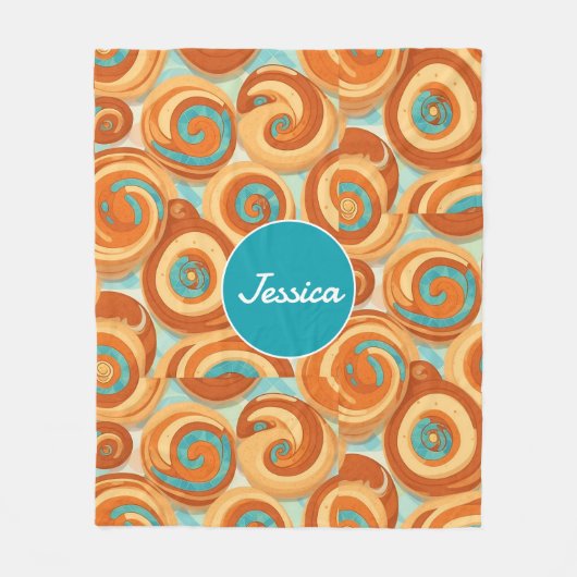 Kaneel rol Mozaïek Kleurrijk Gepersonaliseerd Patr Fleece Deken (Voorkant)