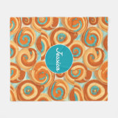 Kaneel rol Mozaïek Kleurrijk Gepersonaliseerd Patr Fleece Deken (Voorkant (Horizontaal))