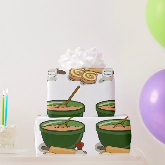 Kaneel Roll Baking Ingrediënten Gezellige Keuken Cadeaupapier