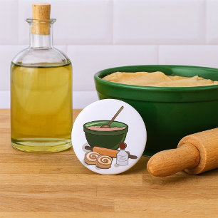 Kaneel Roll Baking Ingrediënten Gezellige Keuken Ronde Button 7,6 Cm