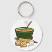 Kaneel Roll Baking Ingrediënten Gezellige Keuken Sleutelhanger (Achterkant)