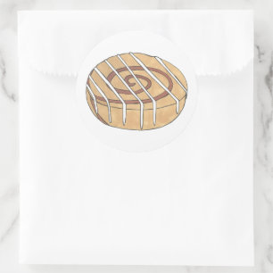 Kaneel Roll Bun gebak gebakken goederen Bake Sale Ronde Sticker