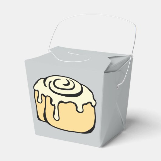 Kaneel Roll Honey Bun Cartoon Design Grijs Schatti Bedankdoosjes (Voorkant Zijde)