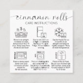 Kaneel Rolls Instructies Minimal Cake Bakery Vierkante Visitekaartje (Voorkant)