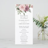 Kaneel Roos Blush Bloemen Groen Boho Bruiloft Programma (Staand voorkant)