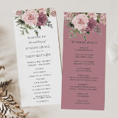 Kaneel Roos Blush Bloemen Groen Boho Bruiloft Programma