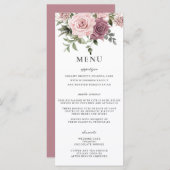 Kaneel Roos Blush Bloemen Groen Bruiloft Menu (Voorkant / Achterkant)