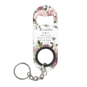 Kaneel Roze Blush Bloemige Trouwgunst Mini Flessenopener