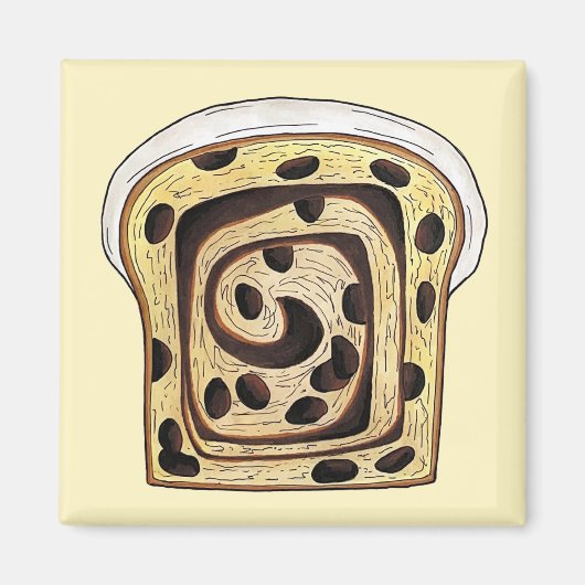 kaneel rozijn brood bakken broodbereiding magneet (Voorkant)