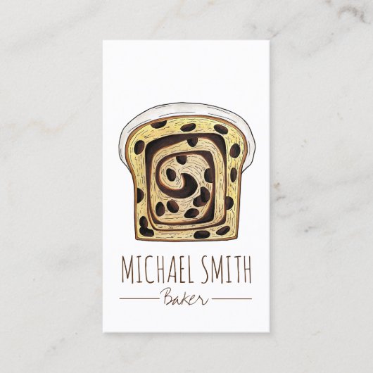 Kaneel Rozijnen Brood Bakkerij Breadmaking Baker Visitekaartje (Voorkant)