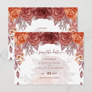 Kaneel Terracotta HERFST Bloemachtige Botanische T Briefkaart