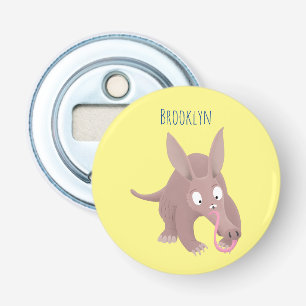Kaneelaarvark cartoon button flesopener