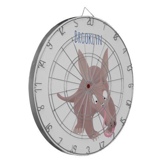 Kaneelaarvark cartoon dartbord (Voorkant Links)