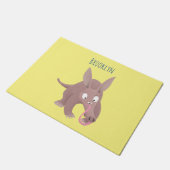 Kaneelaarvark cartoon deurmat (Schuin)