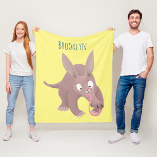 Kaneelaarvark cartoon fleece deken