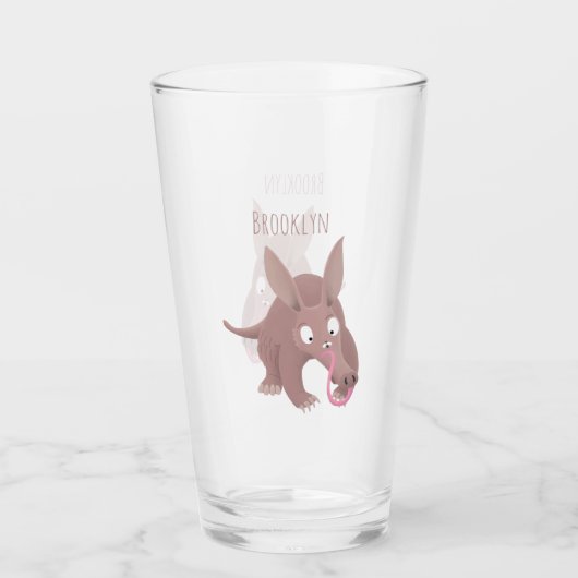 Kaneelaarvark cartoon glas (Voorkant)